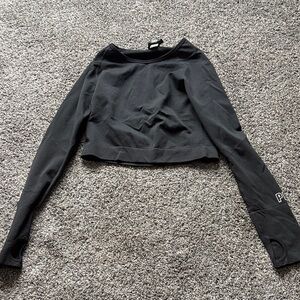 Victoria's Secret Black Long Sleeve Crop Top